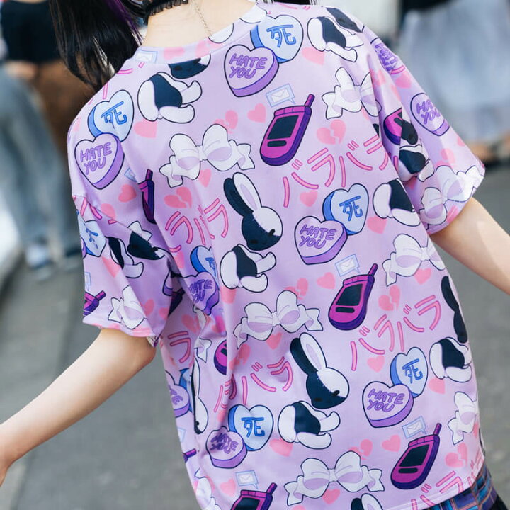 楽天市場】バラバラ Tシャツ 半袖 カットソー 原宿系 原宿 派手カワ 