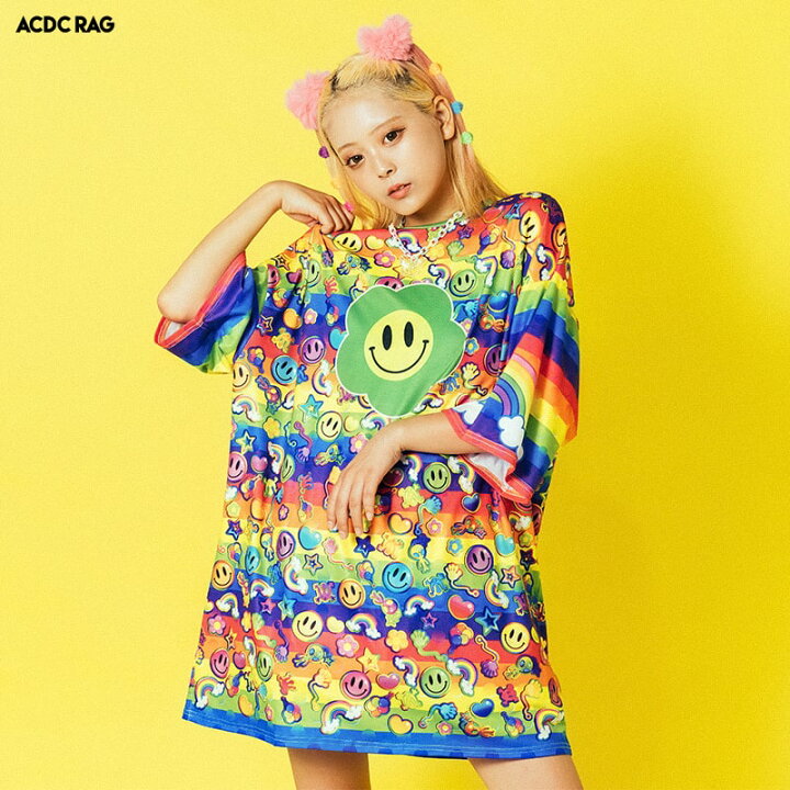 楽天市場】RAINBOW PF ヒュージT MIX 半袖 y2k 原宿系 原宿 派手カワ 