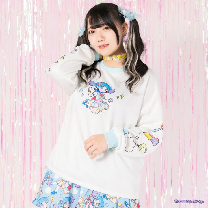 楽天市場 ゆめちゃん ロンt Tシャツ 長袖 原宿系 原宿 派手カワ ファッション パステル ファンシー ポップ 女の子 イラスト ゆめかわ ゆめかわいい 個性的 ダンス 衣装 ダンス衣装 ヒップホップ レディース ブルー 大きいサイズ Mog Acdcrag Acdc Rag 原宿 竹下通り店