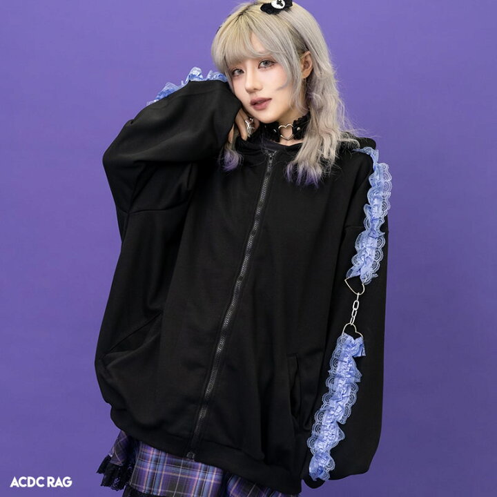 楽天市場】LOVE PUNK ZIPパーカー パープル 長袖 原宿系 原宿  