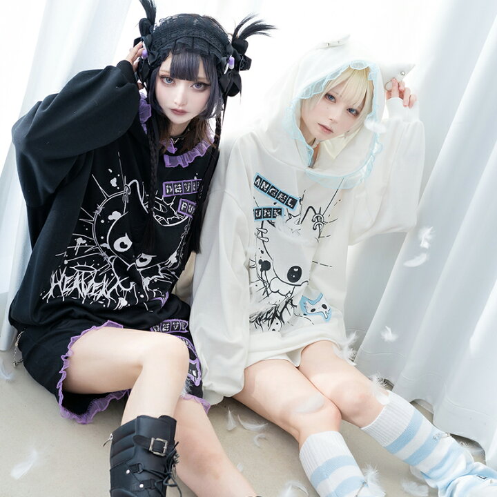 楽天市場】ANGEL PUNK パーカー 長袖 原宿系 原宿 ファッション パンク 