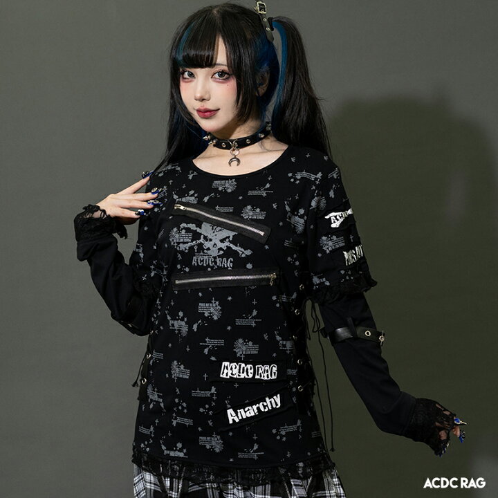 楽天市場】2way ロンT Tシャツ 長袖 カットソー ファッション 原宿 