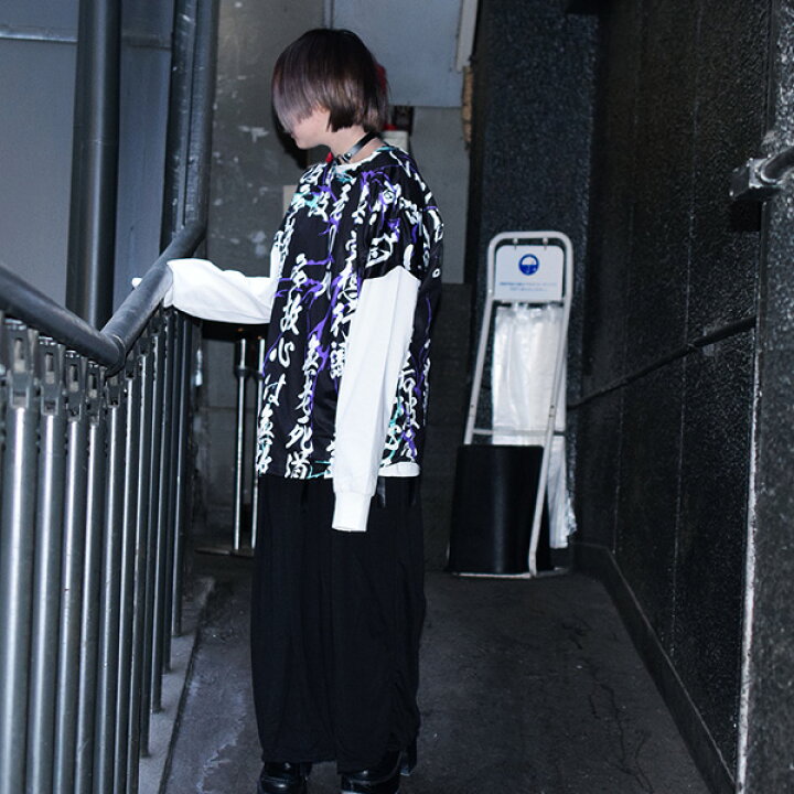 楽天市場 ハンニャtシャツ 原宿系 ファッション 和柄 漢字 病みかわいい やみかわいい パンク ロック V系 サイバー 派手 かわいい 派手カワ 大きいサイズ レディース メンズ 半袖 薄手 個性的 ダンス衣装 ヒップホップ お経 般若心経 黒 Acdc Rag メール便可 Acdc