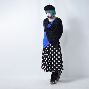 原宿系/ファッション/長袖/Tシャツ/ロンT/ドレープ/レイヤード/パンク/ロック/バイカラー