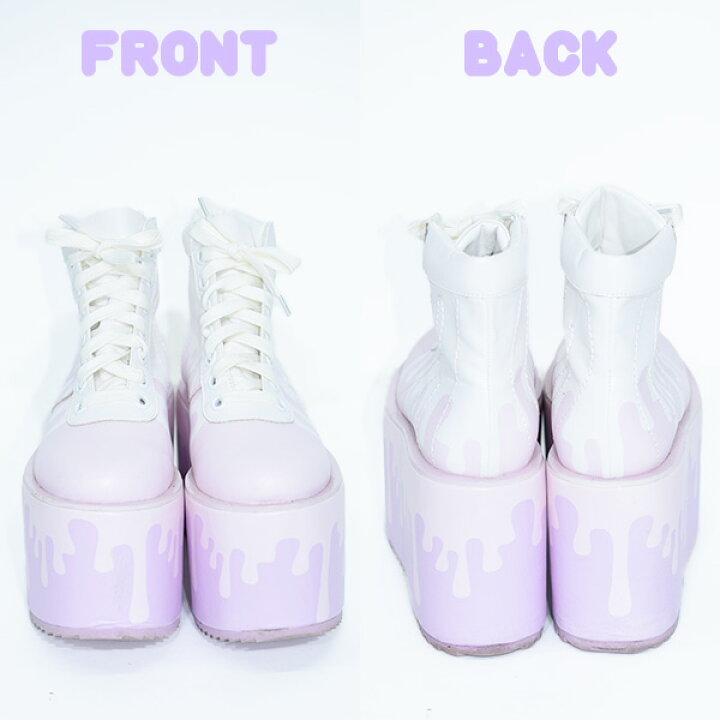 楽天市場 タレプラットフォームシューズ 厚底 ブーツ スニーカー 靴 ハイカット ラバーソール ラバソ 原宿系 ファッション かわいい デコラ レディース メンズ 派手 かわいい 派手カワ 個性的 衣装 ゆめかわいい ゆめかわ ファンシー パステルカラー Acdc Rag Acdc Rag