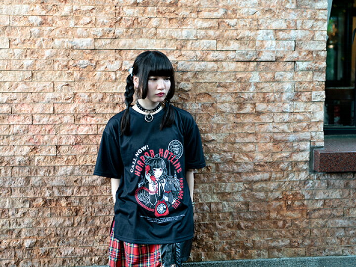 楽天市場 Horror Hotline Tシャツ カットソー 原宿 原宿系 ファッション レディース 半袖 大きいサイズ モード 病み 服 病みかわいい 派手 カワ 個性的 イラスト ダーク プリント 女の子 電話 テレフォン ホラー 衣装 パンク ロック ブラック Acdc Rag メール便可