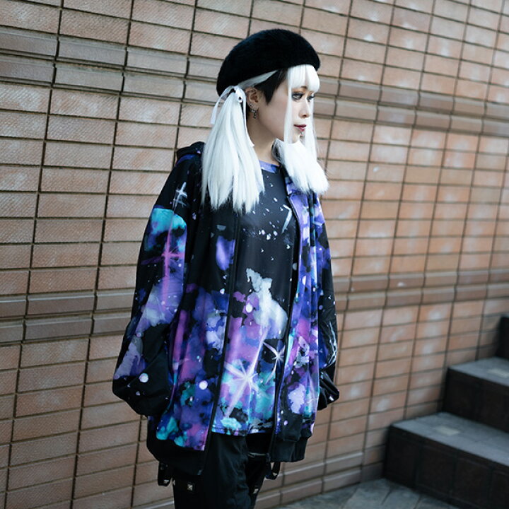 楽天市場 スペース Zip Bigパーカー 宇宙柄 宇宙 原宿系 パーカー 長袖 病みかわいい 派手カワ 総柄 かわいい ファッション メンズ レディース 大きいサイズ パンク ロック V系 ライブ ダンス 衣装 ヒップホップ 個性的 Acdcrag Acdc Rag 原宿竹下通り店