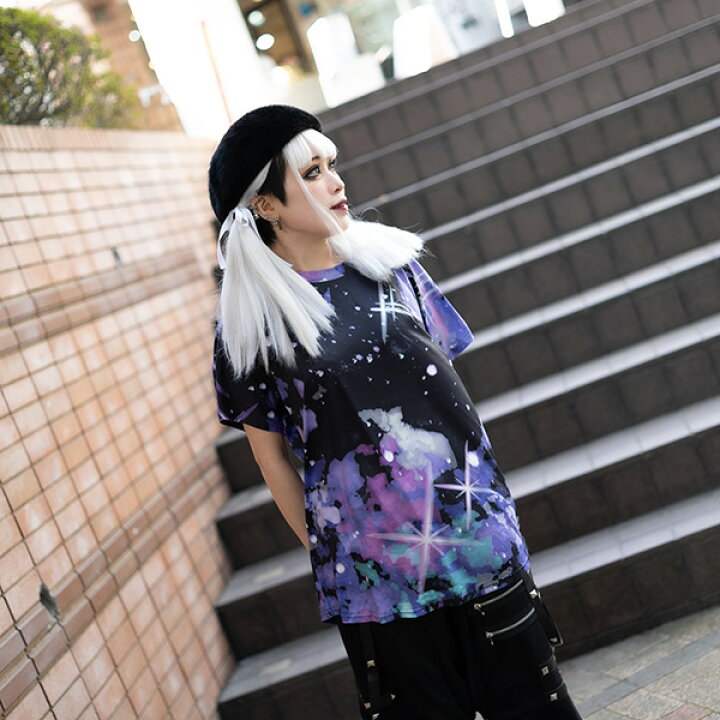 楽天市場 スペース Tシャツ 宇宙柄 宇宙 原宿系 Tシャツ 半袖 夏 病みかわいい 派手カワ 総柄 かわいい ファッション メンズ レディース キッズ パンク ロック V系 ダンス 衣装 ダンス衣装 ヒップホップ 個性派 個性的 Acdcrag メール便可 Acdc Rag 原宿竹下通り店