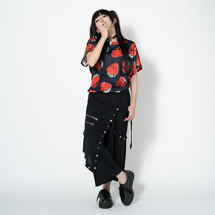 ワイドパンツ パンツ メンズ レディース パンク ロック ファッション V系 原宿系エプロンパンツ 安いそれに目立つ