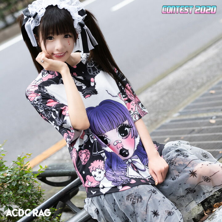 楽天市場 Violet In The Sky Tシャツ 半袖 原宿 原宿系 派手カワ かわいい 病みかわ 病みかわいい 個性的 バンギャ パンク ロック ダンス 衣装 ゴシック ロリータ ゴスロリ レディース Acdcrag メール便可 Acdc Rag 原宿竹下通り店