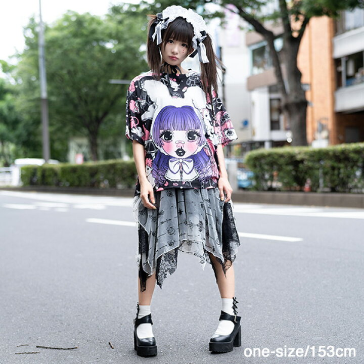 楽天市場 Violet In The Sky Tシャツ 半袖 原宿 原宿系 派手カワ かわいい 病みかわ 病みかわいい 個性的 バンギャ パンク ロック ダンス 衣装 ゴシック ロリータ ゴスロリ レディース Acdcrag メール便可 Acdc Rag 原宿竹下通り店