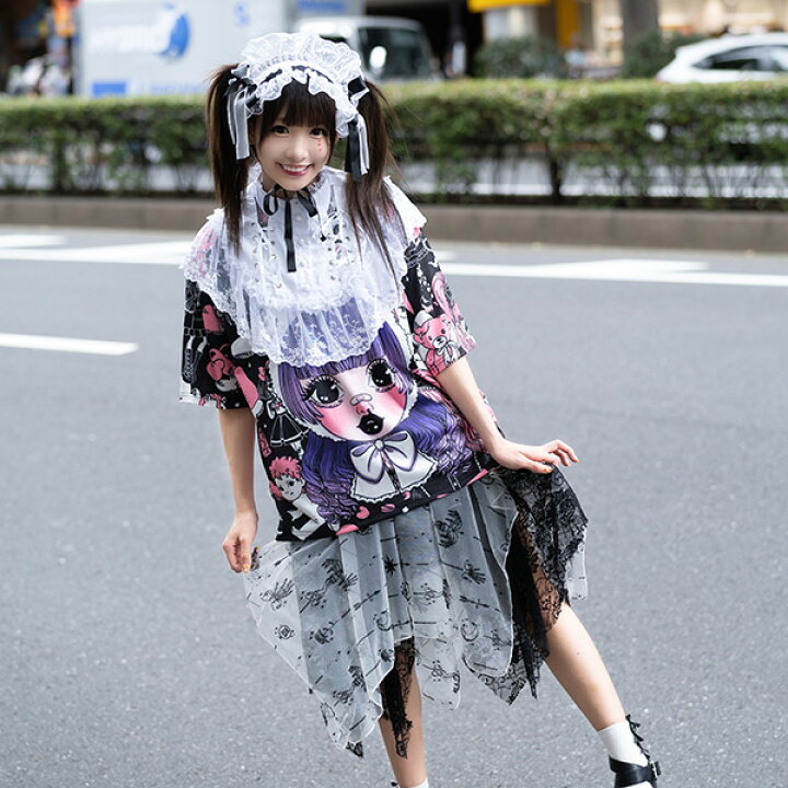 楽天市場 Violet In The Sky Tシャツ 半袖 原宿 原宿系 派手カワ かわいい 病みかわ 病みかわいい 個性的 バンギャ パンク ロック ダンス 衣装 ゴシック ロリータ ゴスロリ レディース Acdcrag メール便可 Acdc Rag 原宿竹下通り店