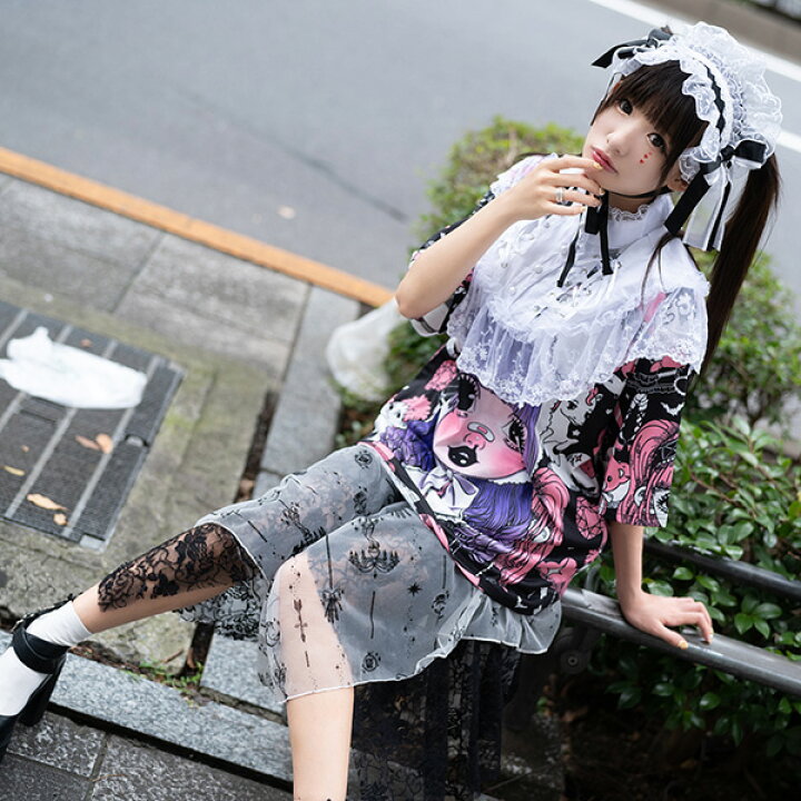 楽天市場 Violet In The Sky Tシャツ 半袖 原宿 原宿系 派手カワ かわいい 病みかわ 病みかわいい 個性的 バンギャ パンク ロック ダンス 衣装 ゴシック ロリータ ゴスロリ レディース Acdcrag メール便可 Acdc Rag 原宿竹下通り店