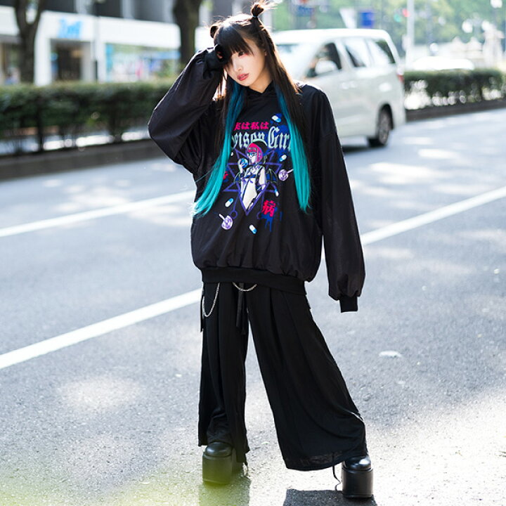 楽天市場 Poison Girl パーカー 長袖 フーディ パンク ロック V系 ファッション バンギャ 原宿系 原宿 韓国 黒 青 病みかわいい 派手カワ 個性的 イラスト レディース メンズ 大きいサイズ Acdcrag Acdc Rag 原宿竹下通り店