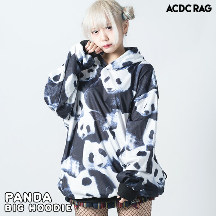 楽天市場 パンダ Bigパーカー パンダ パーカー 長袖 薄手 レディース メンズ グッズ 服 原宿 原宿系 ファッション サブカル 動物 アニマル 服 総柄 大きいサイズ 派手 かわいい 派手カワ 個性的 パンク ロック V系 病みかわいい プルパーカー 白 黒 Acdcrag
