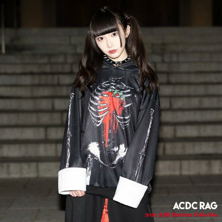 楽天市場 タレストロベリー パーカー 長袖 パンク ロック V系 ファッション バンギャ 原宿系 原宿 韓国 レッド イチゴ 病み 病みかわいい 派手カワ 個性的 骸骨 スケルトン レディース メンズ ビッグシルエット オーバーサイズ 大きいサイズ Acdcrag Acdc Rag 原宿竹下