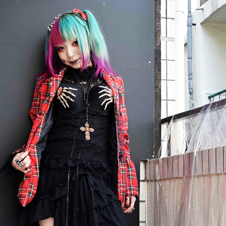 楽天市場 レースロングtシャツ レース 花柄 Tシャツ 長袖 黒服 ゴシック パンク ロック V系 バンギャ 原宿系 青文字系 Kera系 Acdc Acdcrag Acdc Rag 原宿竹下通り店