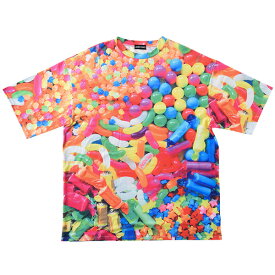 POP CANDY ヒュージTシャツ 原宿系 ファッション Tシャツ ワンピT ポップ キャンディ お菓子 デコラ カラフル オーバーサイズ 大きいサイズ レディース メンズ ライブ 衣装 派手カワ 個性的 ダンス衣装 ヒップホップ イエロー ACDCRAG [メール便可]