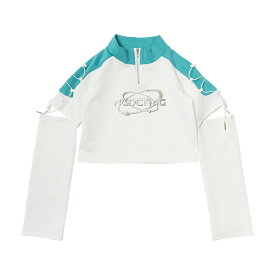 FutureTrip ロンT Tシャツ 長袖 原宿 原宿系 ファッション サイバー サイバーパンク Y3K 天使界隈 未来 派手 かわいい 派手かわ 個性的 ダンス 衣装 ダンス衣装 レディース メンズ ホワイト ブラック グレー ACDCRAG [メール便可]