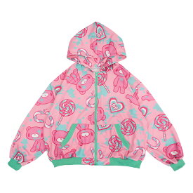 Gloomy x Sophie Powers Candy ZIPパーカー 長袖 ファッション 原宿系 原宿 病み 病みかわいい 派手カワ ポップ パステル キャンディ グルーミー グルーミー Gloomy 総柄 個性的 レディース メンズ ピンク ブルー 大きいサイズ ACDCRAG