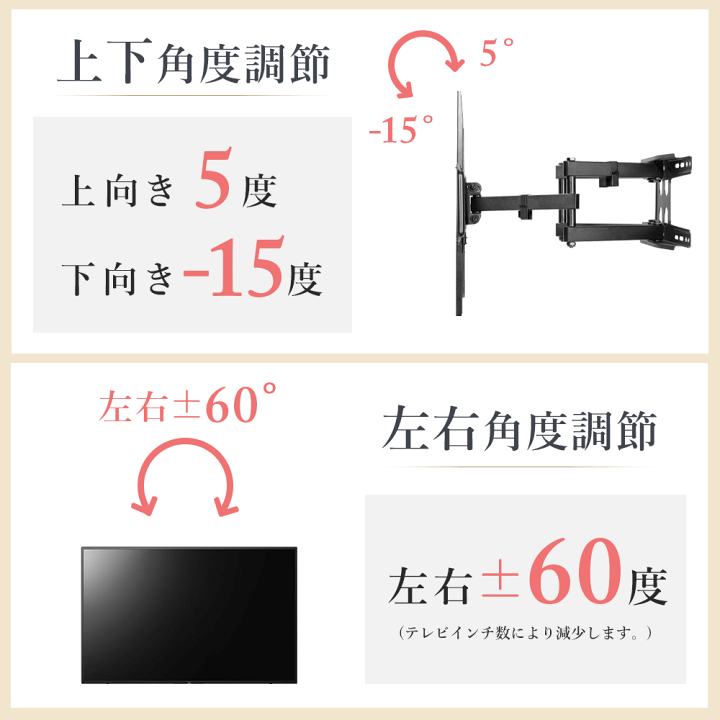 楽天市場】送料無料 テレビ 壁掛け 金具 壁掛けテレビ テレビ壁掛け