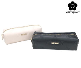 マリークワント シンプルエンボスデイジー　スクエアペンケース (MARY QUANT)【化粧ポーチ 旅行 ジム メイク道具 レディース マリクワ コスメポーチ MQ プチギフト】★☆