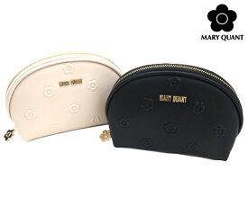 マリークワント シンプルエンボスデイジー ラウンドポーチ(MARY QUANT)【コスメポーチ 化粧ポーチ レディース マリクワ マリー クヮント デイジー MQ プチギフト】★☆【あす楽】