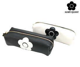 マリークワント エナメルアイコンデイジーパッチ スクエアペンケース (MARY QUANT)【筆箱 化粧ポーチ 旅行 ジム 通勤 通学 メイク道具 レディース マリクワ コスメポーチ MQ プチギフト】★☆