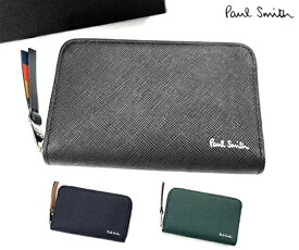 ★ポールスミス 財布 ブライトストライププラー ラウンドジップ カード＆コインケース 873919 P640(BPS640)　(Paul Smith)(箱付き)【小銭入れ ウオレット 財布 メンズ 牛革 レザー ギフト 人気 男性 男子 彼氏 誕生日 新生活 新社会人】【ラッピング無料】★☆【あす楽】