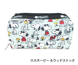 レスポートサック【LeSportsac×PEANUTS】RECTANGULAR COSMETIC ポーチ スヌーピー＆ウッドストック レクタングラーコスメティック【PEANUTS スヌーピー ピーナッツ 仲間 旅行 コスメ リップ 人気 化粧品 収納 ガジェットケース 通勤 通学 ペン】★☆【あす楽】