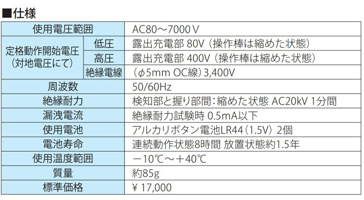 楽天市場】長谷川電機工業 高低圧用検電器 HSG-6 : エース工具