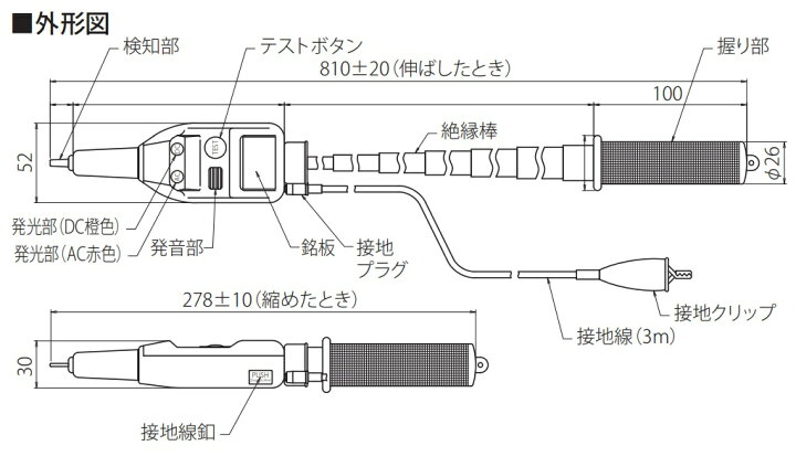 楽天市場 長谷川電機工業 高低圧用検電器 Hsn 6a1 Hsn 6aの後継品 ケース付き エース工具