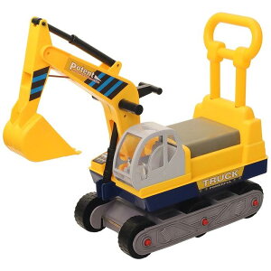 ショベルカー 乗用玩具 子供用 ヘルメット付き アーム可動 掘削車 建設車両 ごっこ遊び 足けり 砂遊び 外遊び 3歳以上 プレゼント 男の子 女の子 室内・屋外OK 誕生日 クリスマス ギフト