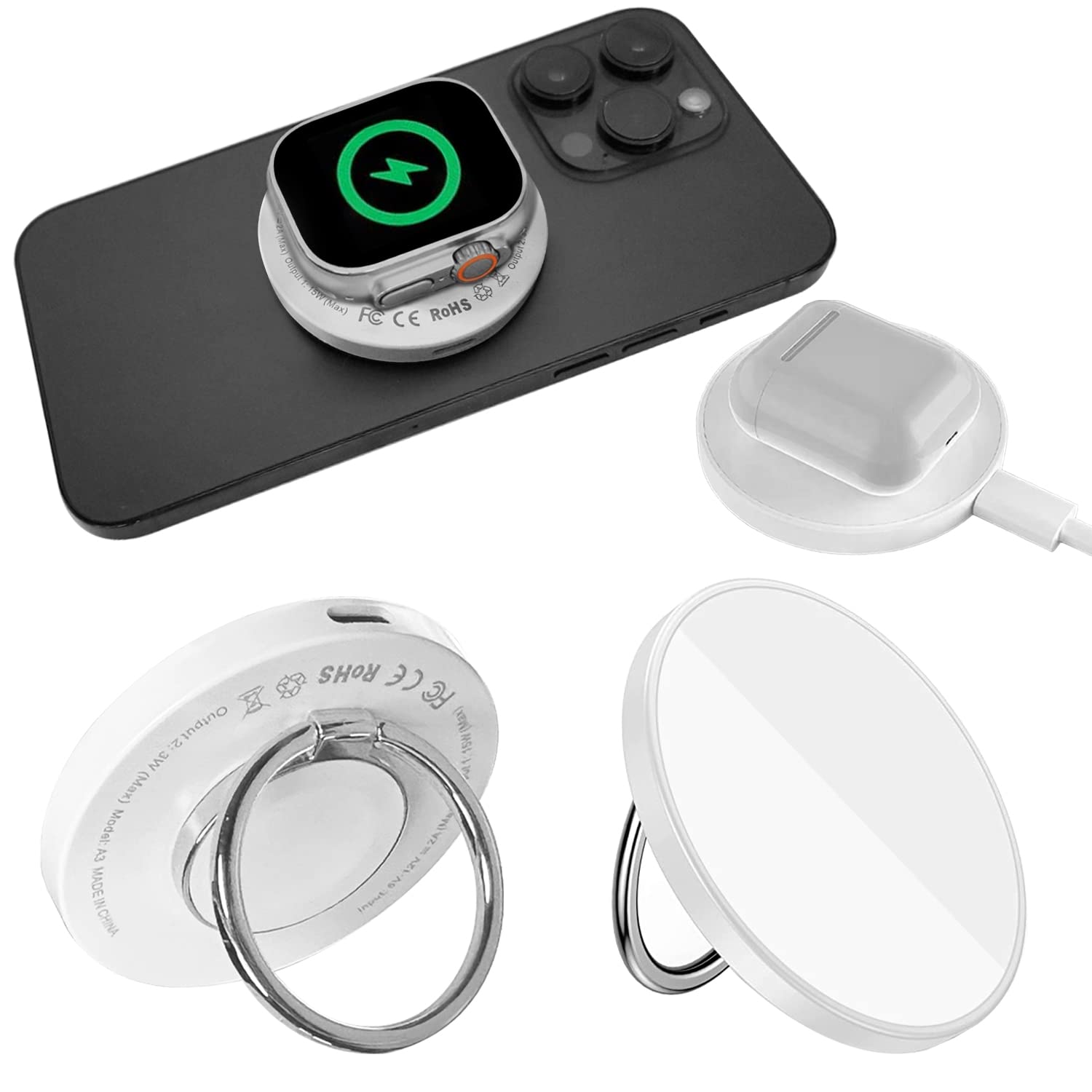 楽天市場】3 in 1 ワイヤレス充電器 Magsafe対応 AirPods Apple Watch