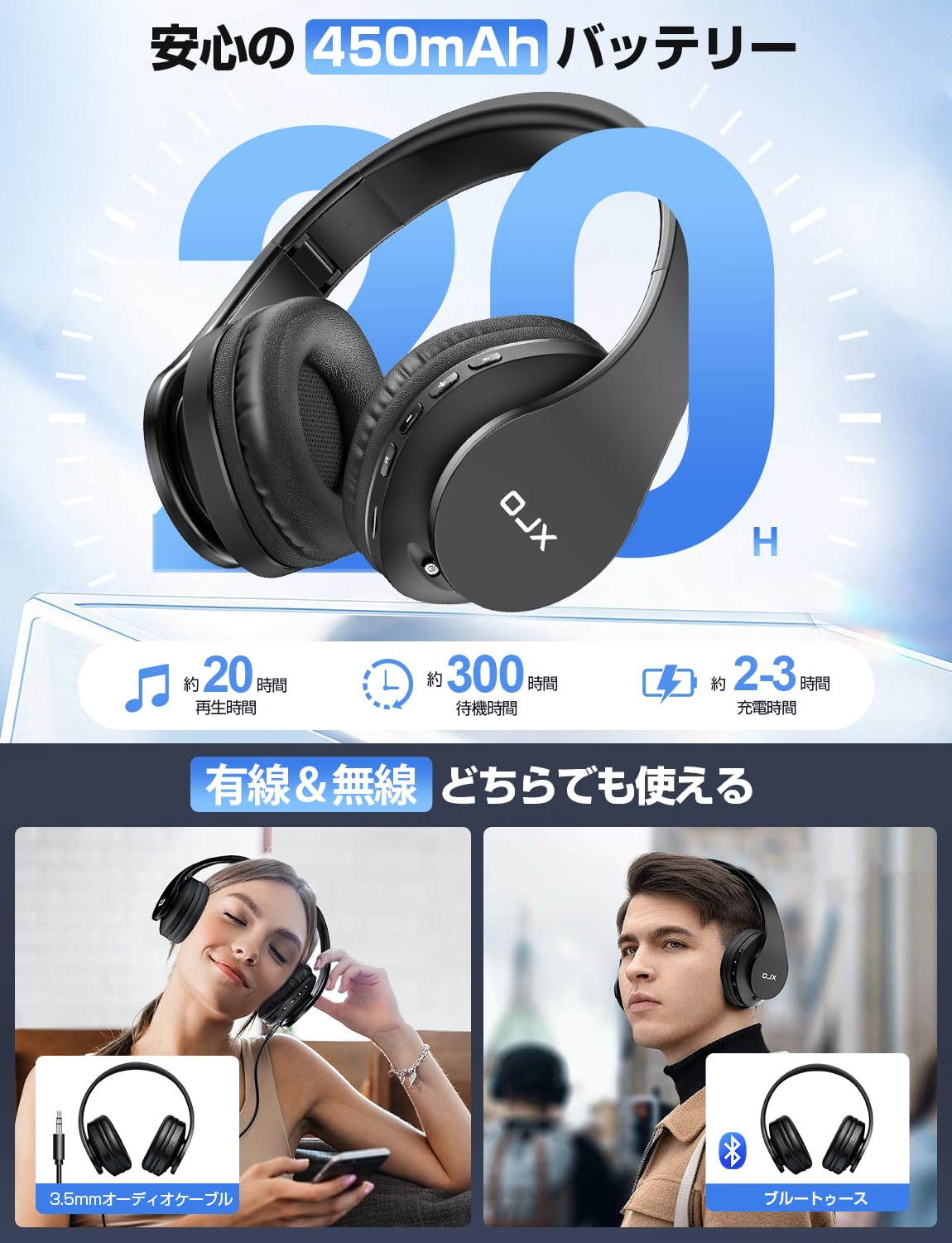 楽天市場】【Bluetooth5.3 有線・無線両用】ワイヤレスヘッドホン