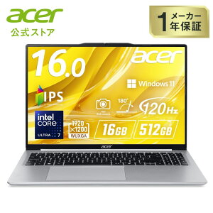 Acer �m�[�g�p�\�R�� Aspire Lite 16 Windows 11 Home �C���e�� Core Ultra 7 155H 16GB�������[ 512GB SSD 16�C���` microSD ���{��L�[�{�[�h ���C�g�V���o�[ AL16-74P-N76Y