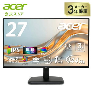 Acer j^[ 27C` IPS tHD 144Hz 1ms(VRB)  sRGB 99% AMD FreeSync u[Cgጸ [t[ HDMI 1.4 ~jD-Sub 15s 6J[ X^_[h 3Nۏ(pl1N) EK271P6bi