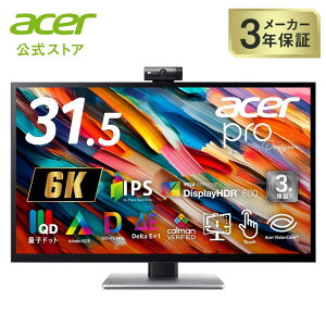 Acer �v���t�F�b�V���i�����j�^�[ ProDesigner 6K 31.5�C���` IPS ���� Adobe RGB 99% DCI-P3 99% Calman�F�� �^�b�`�p�l�� �X�^�C���X�y���t�� HDR600 HDMI 2.1 DisplayPort v1.4 PE320QXTbmiiphcuzx