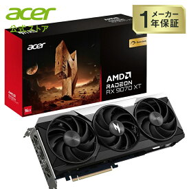 Acer グラフィックスカード Nitro Radeon RX 9070 XT OC 3.1GHz ブーストクロック PCI Express 5.0 x16 DisplayPort 2.1 x3 HDMI 2.1a x1 メモリ 16GB GDDR6 FrostBlade 4.0 ファン×3基 Nitro AN-RX9070XT-OCC