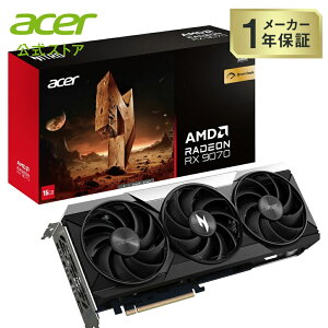 Acer �O���t�B�b�N�J�[�h Nitro Radeon RX 9070 OC 2.7GHz �u�[�X�g�N���b�N PCI Express 5.0 x16 DisplayPort 2.1 x3 HDMI 2.1a x1 ������ 16GB GDDR6 FrostBlade 4.0�t�@��×3�� Nitro AN-RX9070-OCC