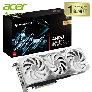 Acer OtBbNXJ[h Predator BiFrost Radeon RX 9070 XT OC zCg 16GB GDDR6 3.1GHz u[XgNbN PCI Express 5.0 x16 DisplayPort 2.1 x3 HDMI 2.1a x1 FrostBlade 4.0 t@×3 PB-RX9070XT-SOC-W