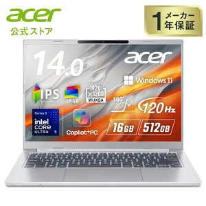 Acer �m�[�g�p�\�R�� Aspire 14 AI Windows 11 Home �C���e�� Core Ultra 5 322 16GB�������[ 512GB SSD 14�C���` WUXGA 16:10 IPS ����� Copilot�{PC A14-I71M-N56Y