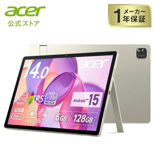 Acer �^�u���b�g Iconia A14 Android 15 OS 6GB�������[ 128GB UFS 14�C���` WUXGA 16:10 IPS ���� Allwinner A733 �����L�b�N�X�^���h ���i�K���� WiFi 6 Bluetooth 5.4 USB2.0 Type-C �x�C�p�[�V���o�[ A14-11MN-H16Q