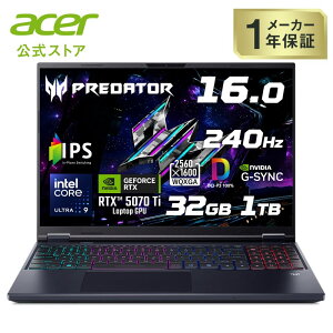 Acer �Q�[�~���O�m�[�g�p�\�R�� Predator Helios Neo 16 AI Windows 11 Home Core Ultra 9 290HX Plus RTX 5070 Ti IPS ����� WQXGA 240Hz 3ms G-SYNC DCI-P3 100% 32GB������ 1TB SSD PHN16-I71-N93Z57T/E