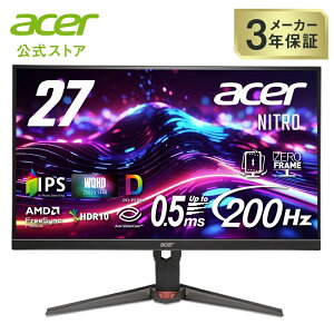 Acer Q[~Oj^[ 27C` WQHD IPS  GSX^h 200Hz (144Hz Ή) 0.5ms(GTG) AMD FreeSync Premium 107000F DCI-P3 90% ubNu[Xg HDMI 2.0 DisplayPort v1.4 VESA }Eg Nitro XV270UX1bmiiprx