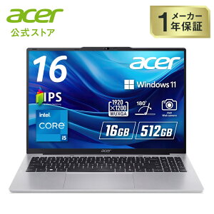 Acer m[gp\R Aspire Lite Ce Core i5 1334U 16GB[ 512GB SSD 16C` WUXGA 16:10 IPSpl 1.82Kg 8ԋ쓮 200f WebJ XChJo[t WiFi 6Ή Bluetooth 5.2 {L[{[h Co