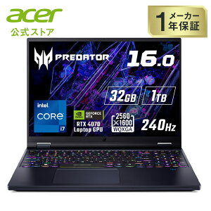 Acer Q[~O m[gp\R Predator Helios 16 Windows 11 Home Intel 14 Core i7 RTX 4070 Laptop GPU 32GB[ 1TB SSD 16C` 16F10 WQXGA Wi-Fi 7Ή 5AeroBlade 3Dt@eNmW[ ArTu