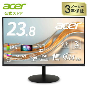 Acer ���j�^�[ 23.8�C���` IPS �t��HD 144Hz 1ms(VRB) ����� NTSC 72% AMD FreeSync �G���S�X�^���h �����^ �[���t���[�� HDMI 1.4 USB Type-C PD 65W �Ή� 3�N�ۏ�(�p�l����1�N) SH242YP1bmihux