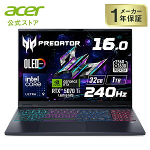 Acer Core Ultra 9 275HX RTX 5070 Ti OLED 32GB[ 1TB SSD 16C` WQXGA 240Hz  5 AeroBlade 3Dt@ DCI-P3 100 WiFi 6E Windows 11 pL[{[h Q[~Om[gp\R Predator Helios Neo 16S AI PHN1