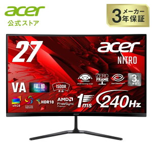 Acer �Q�[�~���O���j�^�[ Nitro 27�C���` �p�� VA 240Hz �t��HD 1ms(VRB) ����� sRGB 99% AMD FreeSync Premium HDR10 HDMI 2.1 DisplayPort v1.4 3�N�ۏ�(�p�l����1�N) ED270W0bmiipx